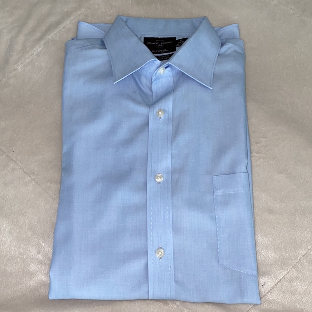 Black Brown button down long sleeved dress shirt